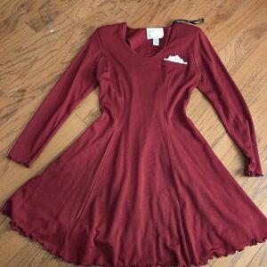 Women's Vintage Red Medium California Gold Rush Flared Bottom Dress